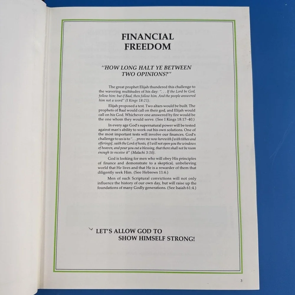 Vtg '84 Men's Manual Volume II Institute Basic Yourh Conflicts Financial Freedom